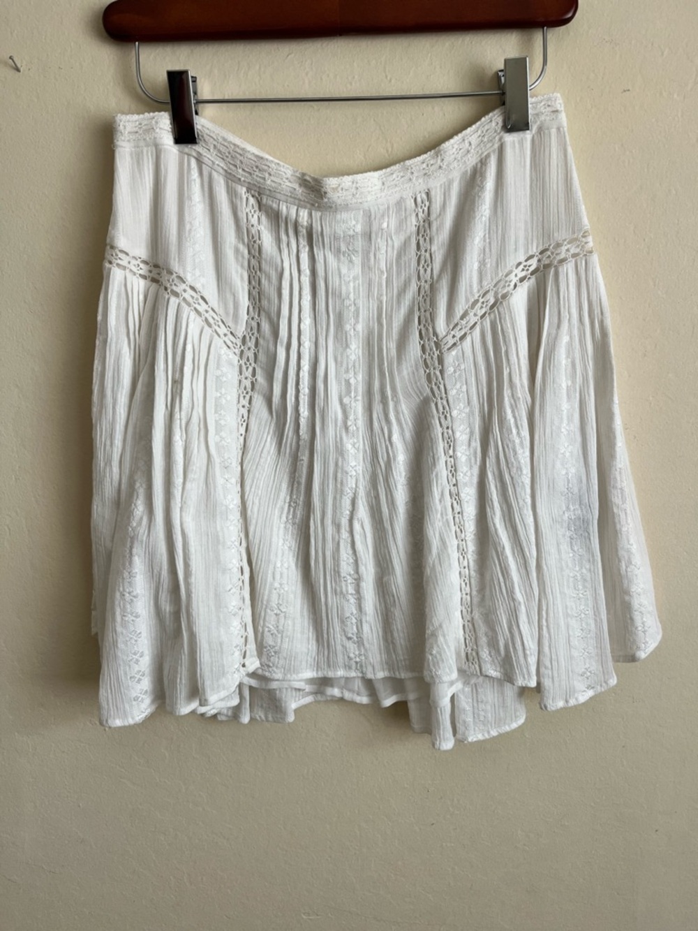 Isabel Marant etoile Jorena White Bohemian Lace-Trim Midi Skirt